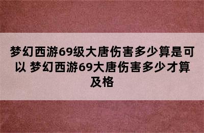 梦幻西游69级大唐伤害多少算是可以 梦幻西游69大唐伤害多少才算及格